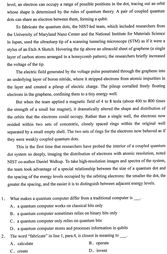 2021年4月自考00836英语科技文选真题与答案