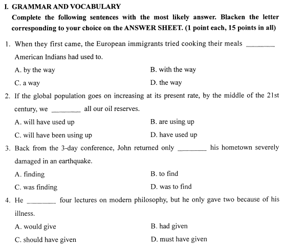 2021年4月自考00795综合英语(二)真题与答案