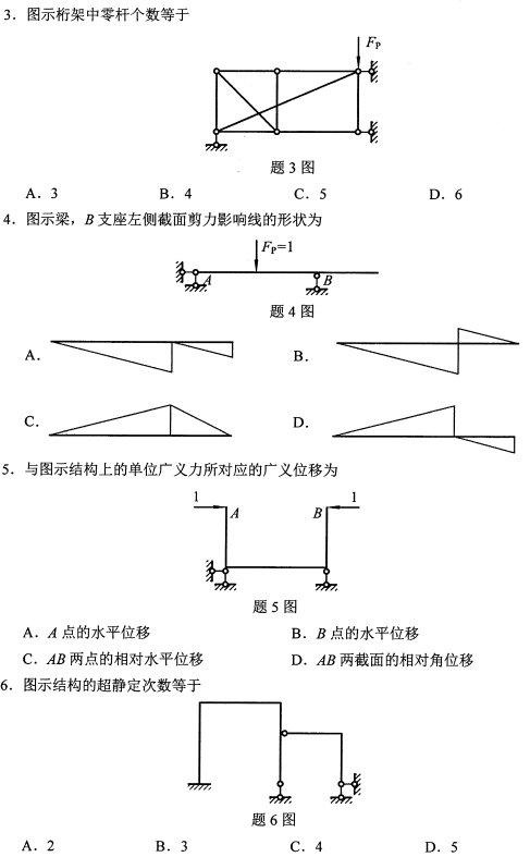 2021年10月自考02439结构力学(二)真题与答案